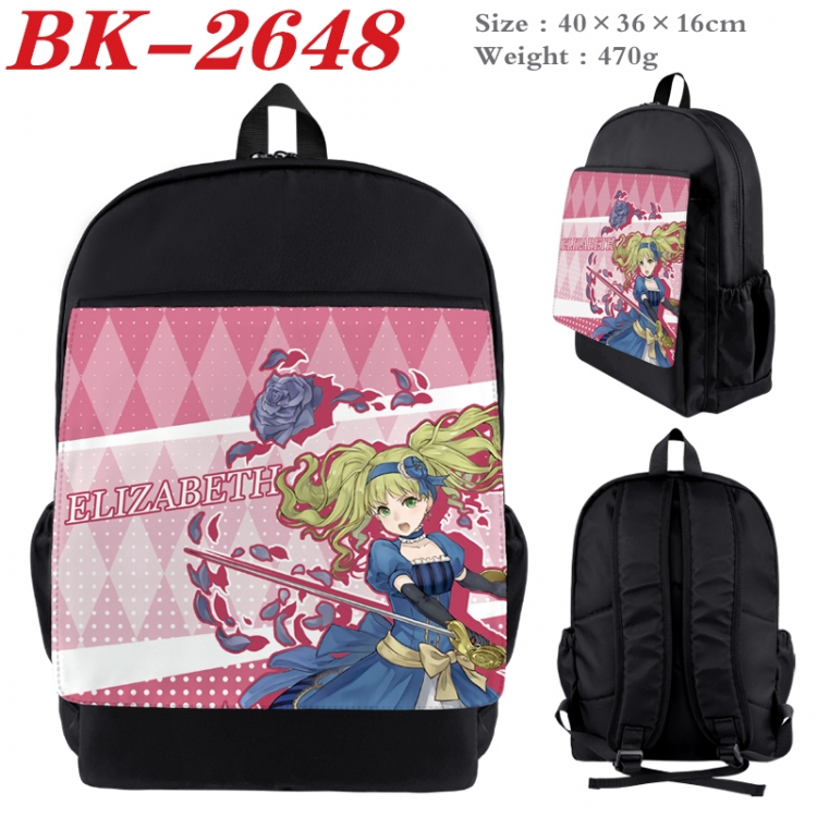 Kuroshitsuji Waterproof nylon canvas flip color picture backpack 40X36X16CM BK-2648