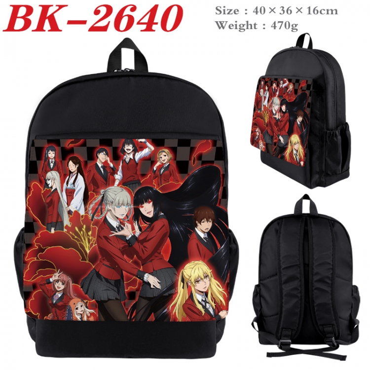 Kakegurui Waterproof nylon canvas flip color picture backpack 40X36X16CM BK-2640