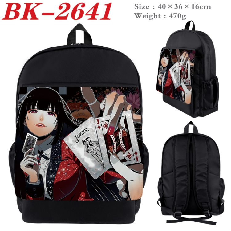 Kakegurui Waterproof nylon canvas flip color picture backpack 40X36X16CM BK-2641