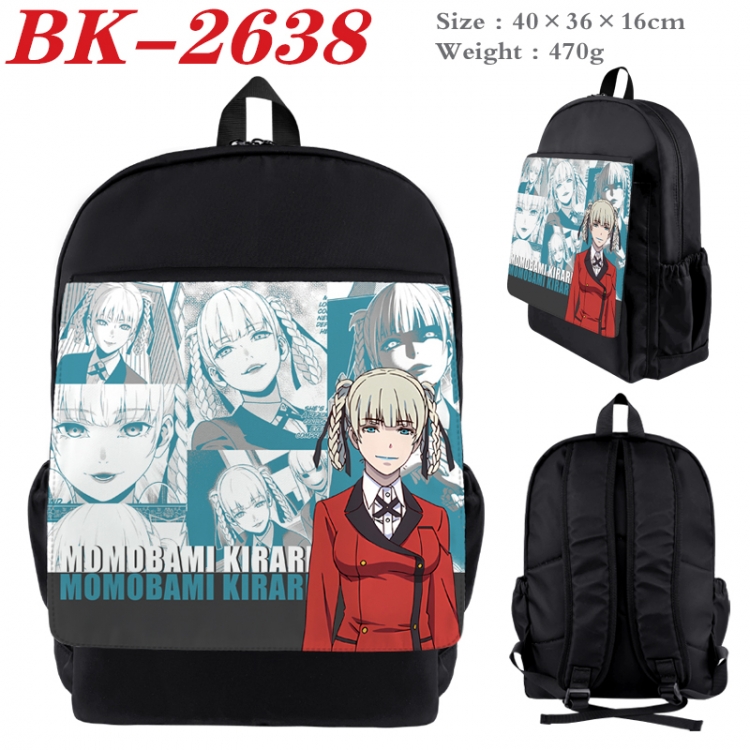 Kakegurui Waterproof nylon canvas flip color picture backpack 40X36X16CM BK-2638