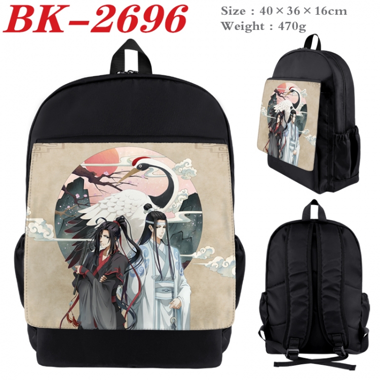 The wizard of the de Waterproof nylon canvas flip color picture backpack 40X36X16CM  BK-2696