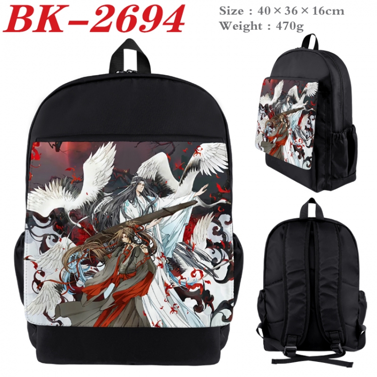 The wizard of the de Waterproof nylon canvas flip color picture backpack 40X36X16CM BK-2694