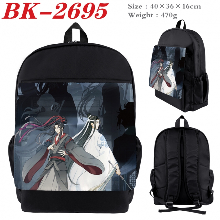 The wizard of the de Waterproof nylon canvas flip color picture backpack 40X36X16CM BK-2695