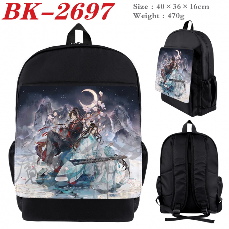 The wizard of the de Waterproof nylon canvas flip color picture backpack 40X36X16CM BK-2697