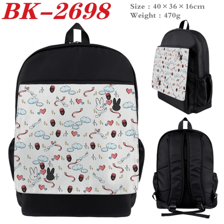 The wizard of the de Waterproof nylon canvas flip color picture backpack 40X36X16CM BK-2698