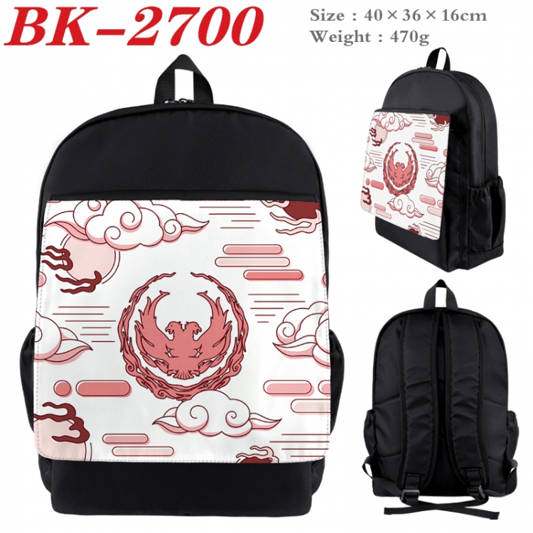 The wizard of the de Waterproof nylon canvas flip color picture backpack 40X36X16CM BK-2700