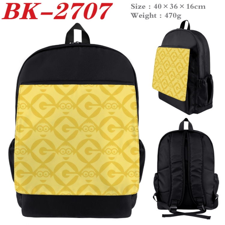 Despicable Me Waterproof nylon canvas flip color picture backpack 40X36X16CM BK-2707