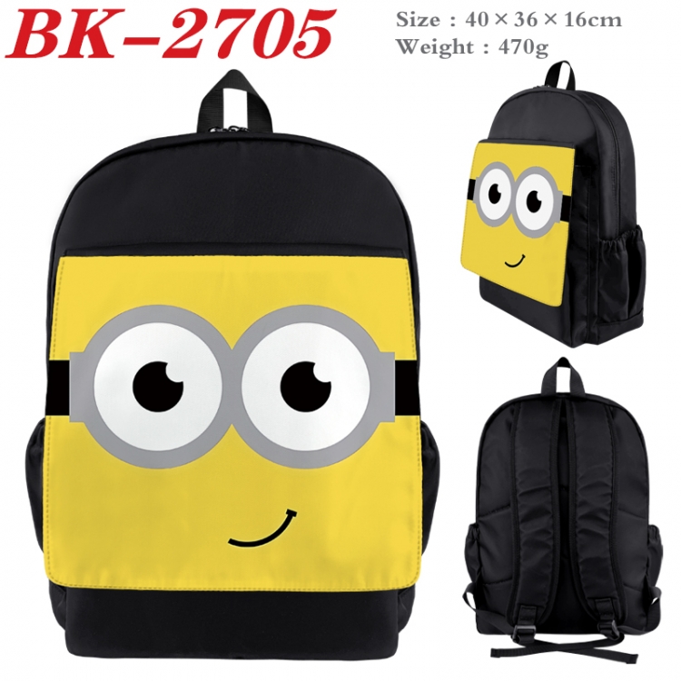 Despicable Me Waterproof nylon canvas flip color picture backpack 40X36X16CM BK-2705