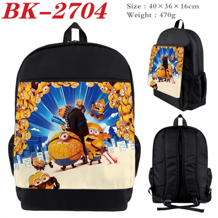 Despicable Me Waterproof nylon canvas flip color picture backpack 40X36X16CM BK-2704