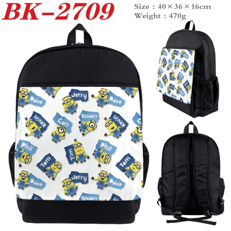 Despicable Me Waterproof nylon canvas flip color picture backpack 40X36X16CM BK-2709