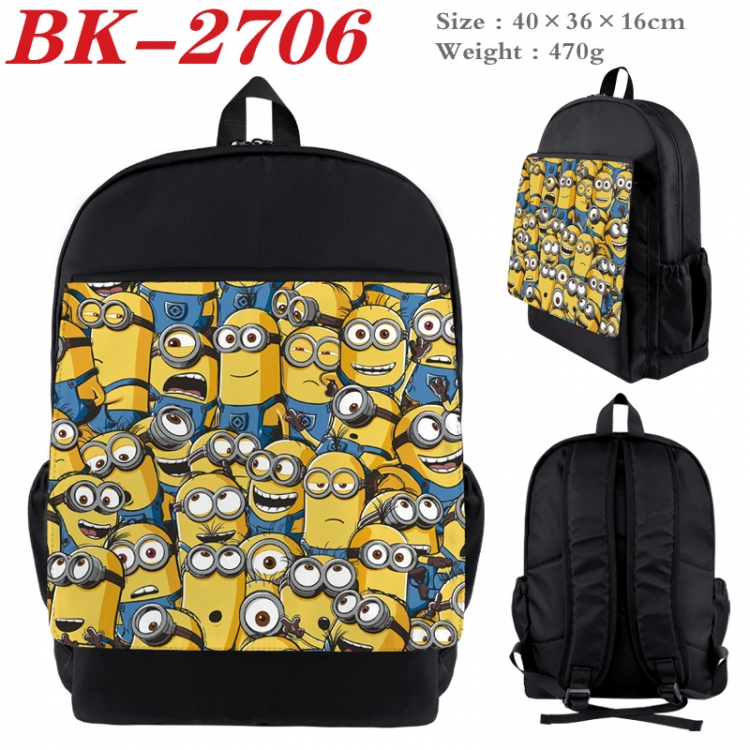 Despicable Me Waterproof nylon canvas flip color picture backpack 40X36X16CM  BK-2706