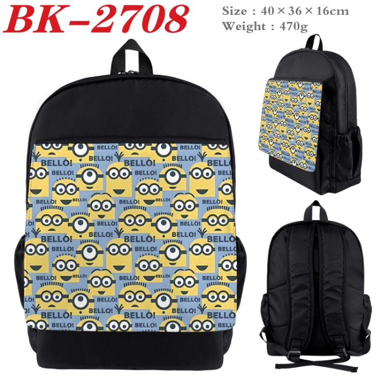 Despicable Me Waterproof nylon canvas flip color picture backpack 40X36X16CM  BK-2708