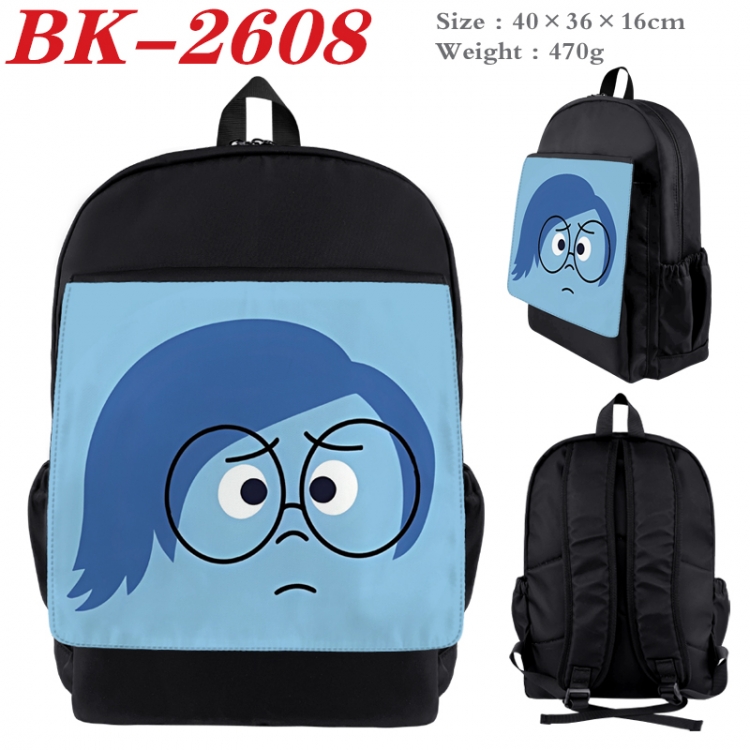 Inside Out Waterproof nylon canvas flip color picture backpack 40X36X16CM  BK-2608