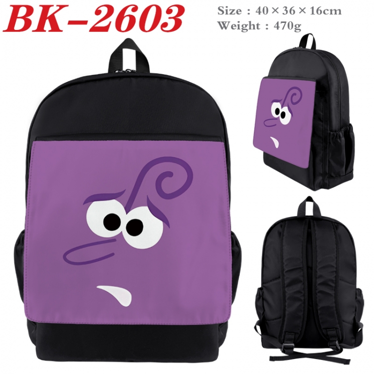 Inside Out Waterproof nylon canvas flip color picture backpack 40X36X16CM  BK-2603