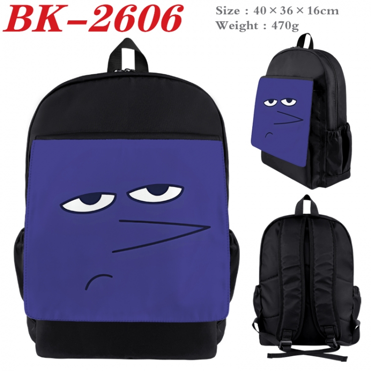 Inside Out Waterproof nylon canvas flip color picture backpack 40X36X16CM