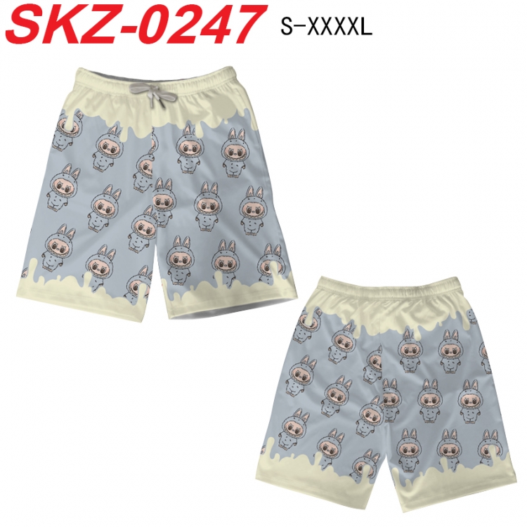 LABUBU Anime full-color digital printed beach shorts from S to 4XL  SKZ-0247