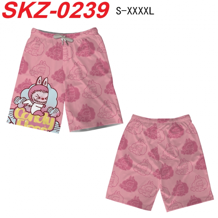 LABUBU Anime full-color digital printed beach shorts from S to 4XL  SKZ-0239