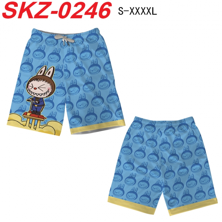 LABUBU Anime full-color digital printed beach shorts from S to 4XL  SKZ-0246