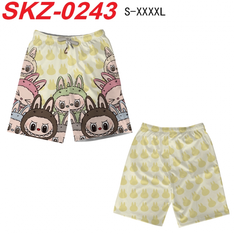 LABUBU Anime full-color digital printed beach shorts from S to 4XL  SKZ-0243