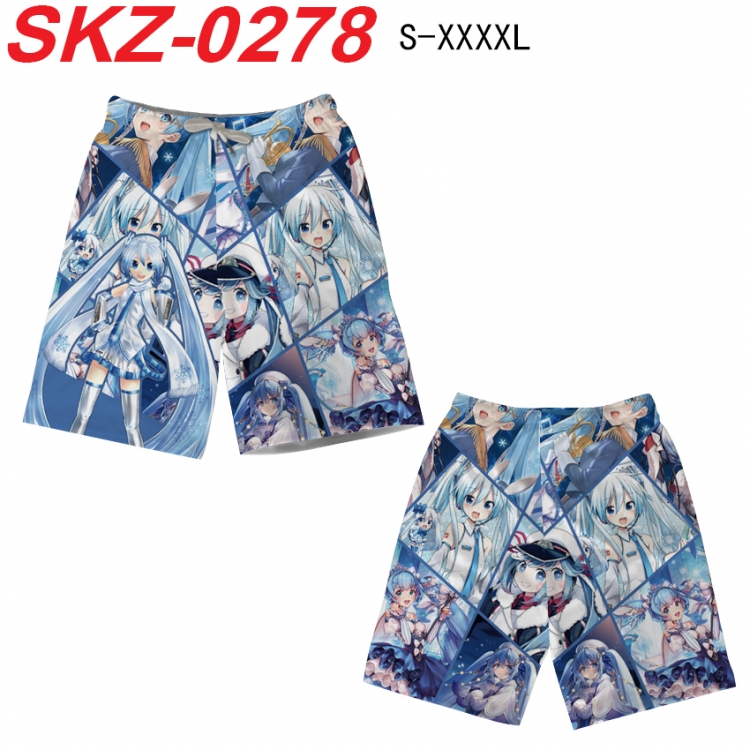 Hatsune Miku Anime full-color digital printed beach shorts from S to 4XL  SKZ-0278