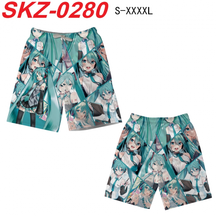 Hatsune Miku Anime full-color digital printed beach shorts from S to 4XL SKZ-0280