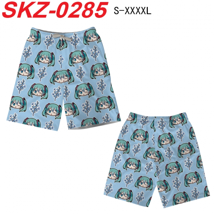 Hatsune Miku Anime full-color digital printed beach shorts from S to 4XL SKZ-0285