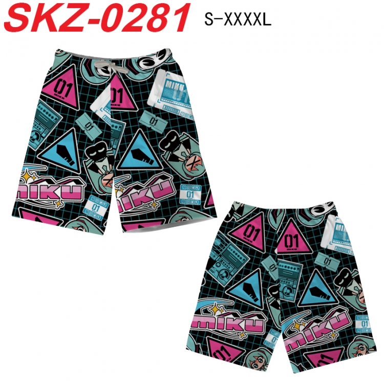 Hatsune Miku Anime full-color digital printed beach shorts from S to 4XL SKZ-0281