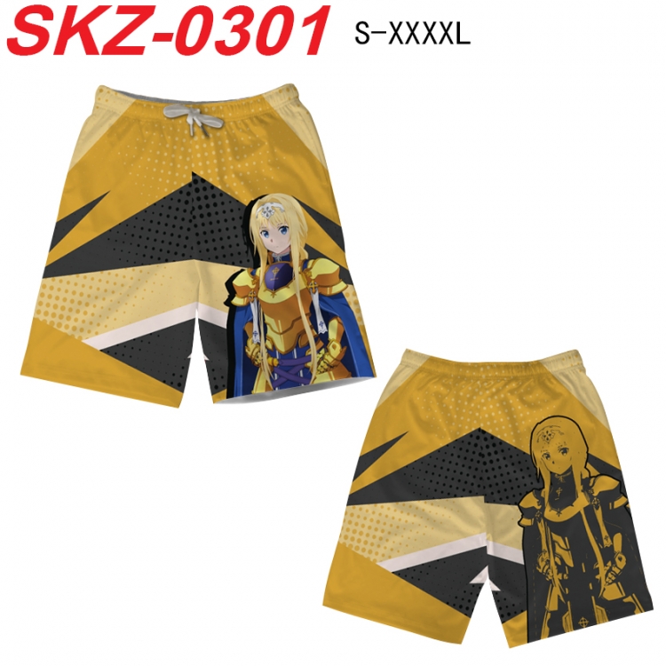 Sword Art Online Anime full-color digital printed beach shorts from S to 4XL SKZ-0301