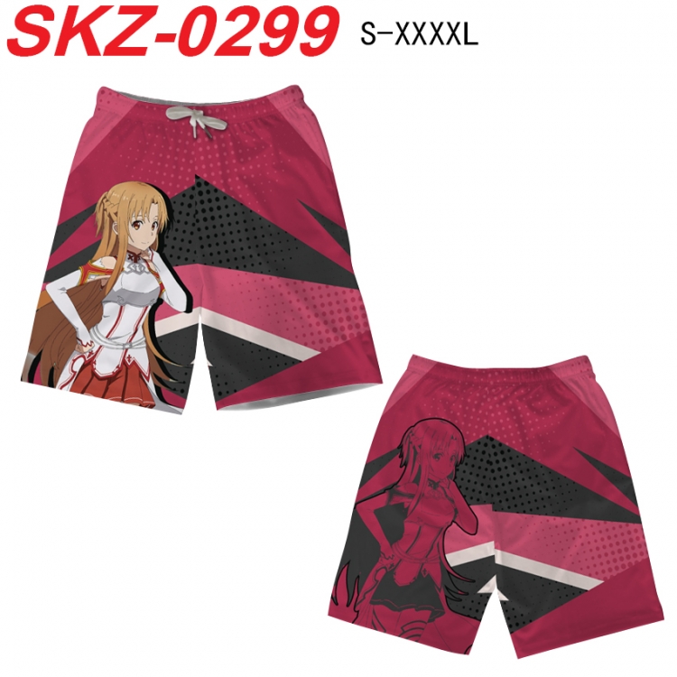 Sword Art Online Anime full-color digital printed beach shorts from S to 4XL SKZ-0299