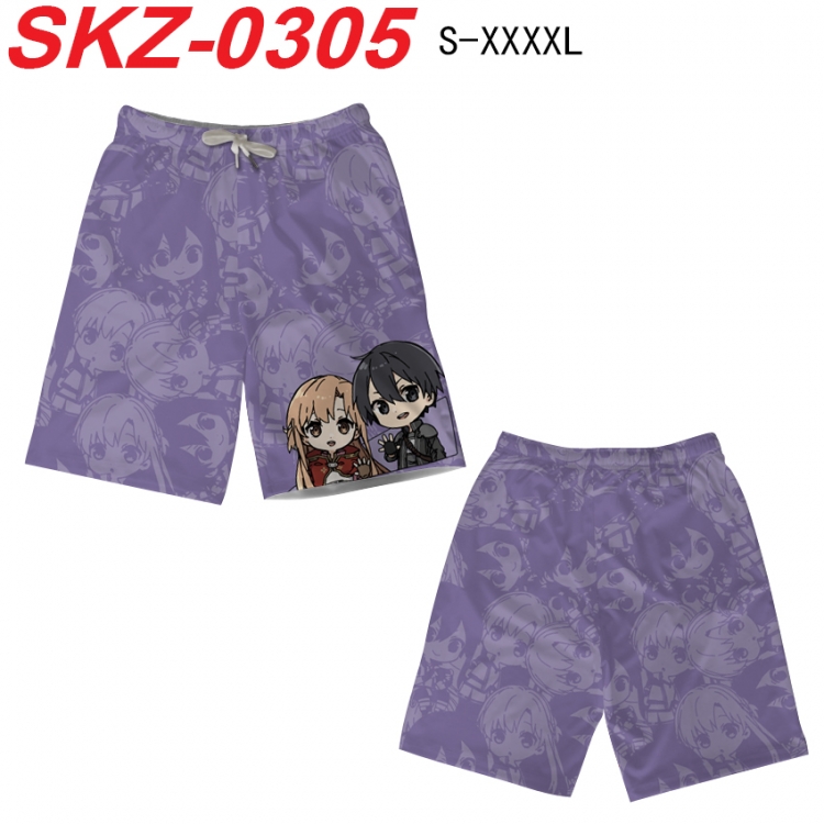 Sword Art Online Anime full-color digital printed beach shorts from S to 4XL   SKZ-0305