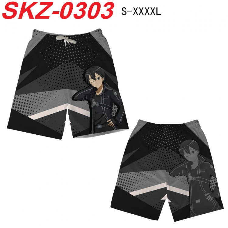 Sword Art Online Anime full-color digital printed beach shorts from S to 4XL SKZ-0303