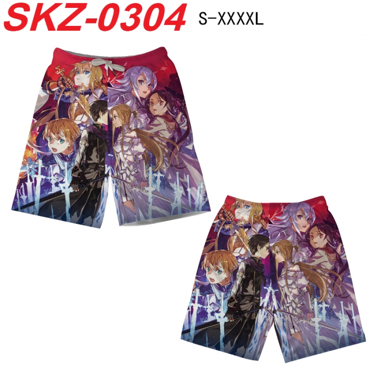 Sword Art Online Anime full-color digital printed beach shorts from S to 4XL SKZ-0304