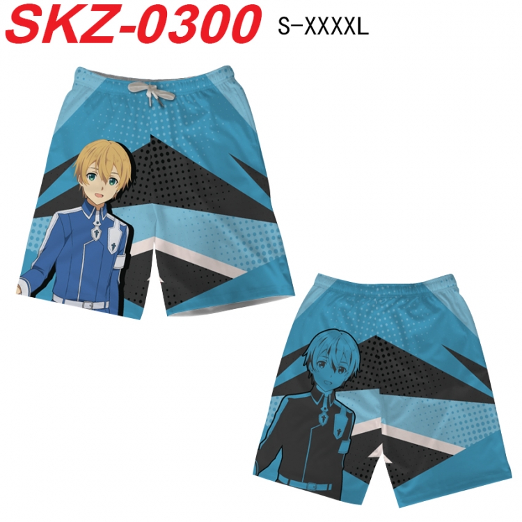 Sword Art Online Anime full-color digital printed beach shorts from S to 4XL  SKZ-0300