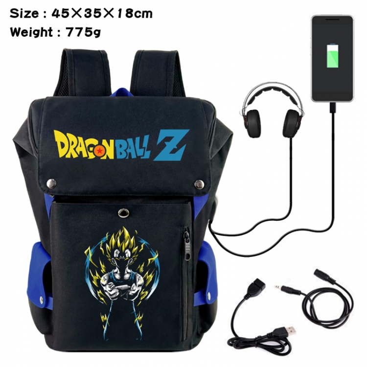 DRAGON BALL Anime Canvas Bucket Data Cable Backpack School Bag 45X35X18CM 775G