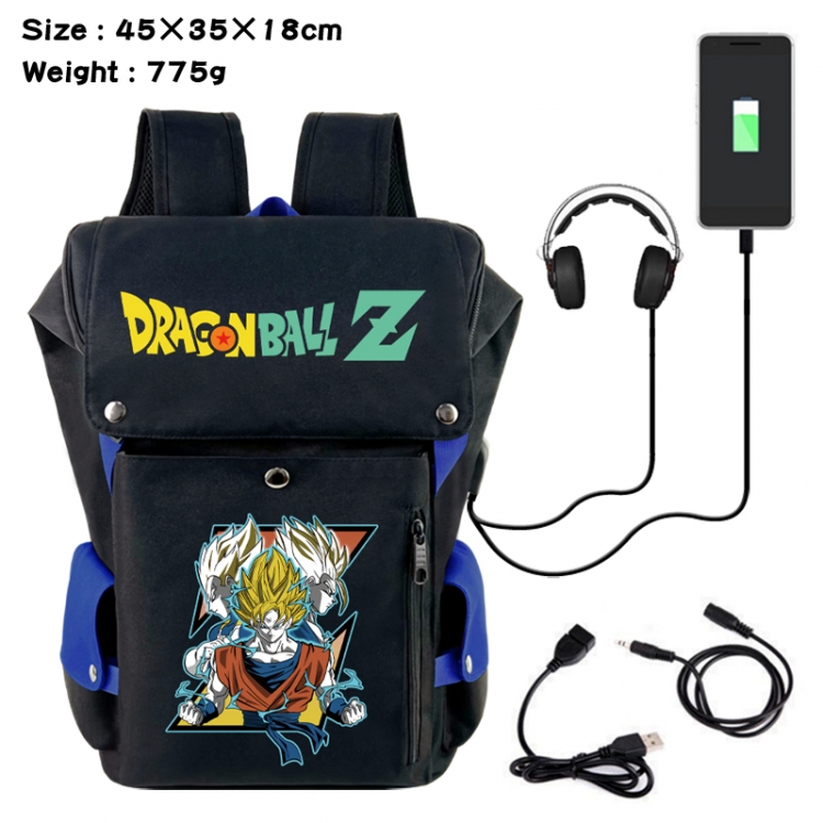 DRAGON BALL Anime Canvas Bucket Data Cable Backpack School Bag 45X35X18CM 775G