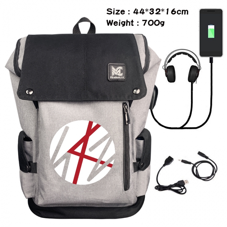 straykids Animation anti-theft canvas bucket backpack 44X32X16CM