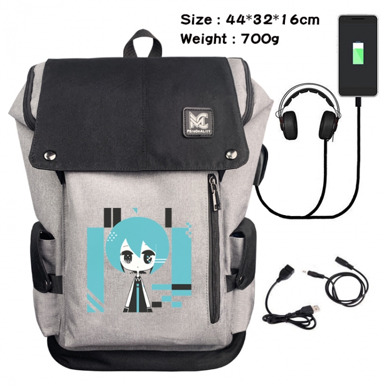 Hatsune Miku Animation anti-theft canvas bucket backpack 44X32X16CM