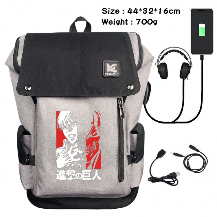 Shingeki no Kyojin Animation anti-theft canvas bucket backpack 44X32X16CM