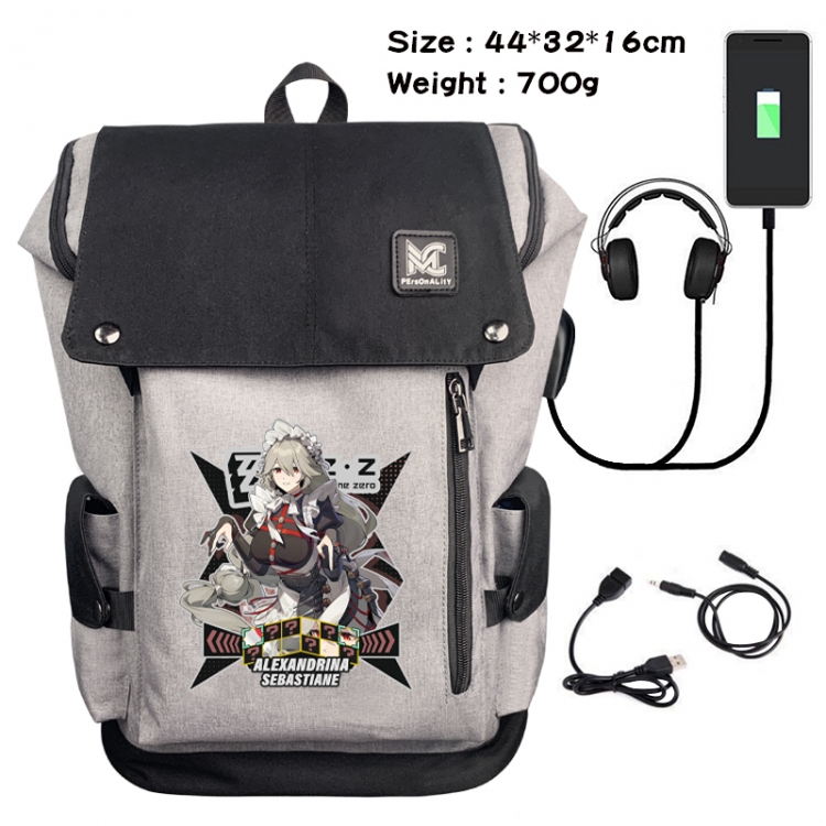 Zenless Zone Zero Animation anti-theft canvas bucket backpack 44X32X16CM