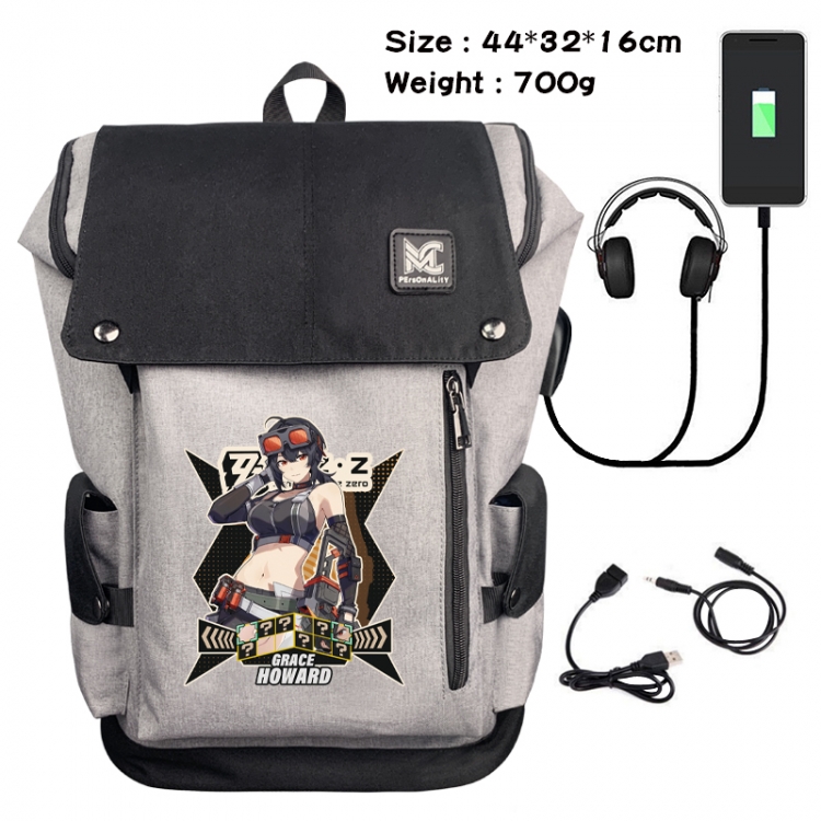 Zenless Zone Zero Animation anti-theft canvas bucket backpack 44X32X16CM