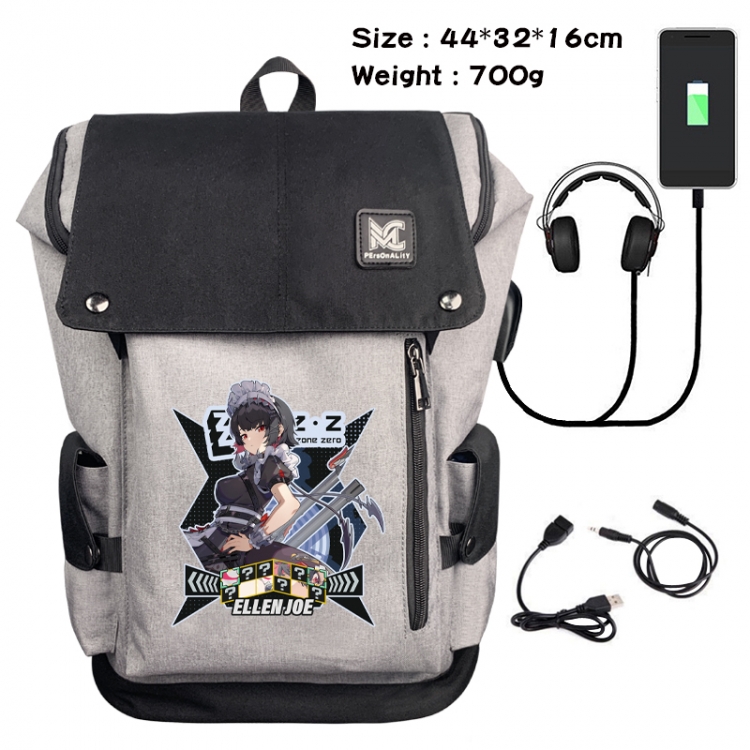 Zenless Zone Zero Animation anti-theft canvas bucket backpack 44X32X16CM