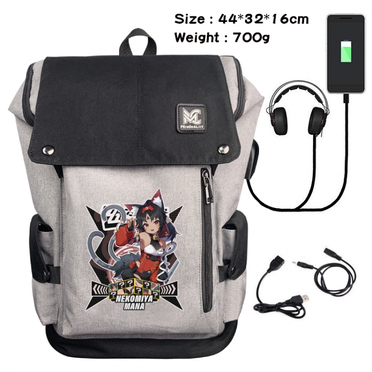 Zenless Zone Zero Animation anti-theft canvas bucket backpack 44X32X16CM