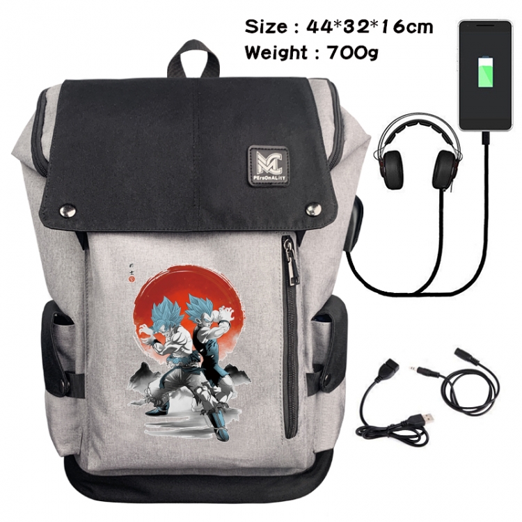 DRAGON BALL Animation anti-theft canvas bucket backpack 44X32X16CM