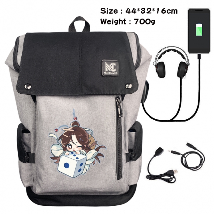 Heaven Official's Blessing Animation anti-theft canvas bucket backpack 44X32X16CM