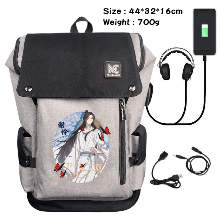 Heaven Official's Blessing Animation anti-theft canvas bucket backpack 44X32X16CM