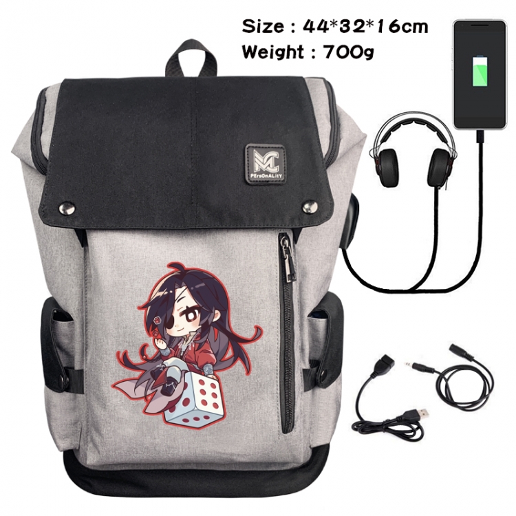 Heaven Official's Blessing Animation anti-theft canvas bucket backpack 44X32X16CM