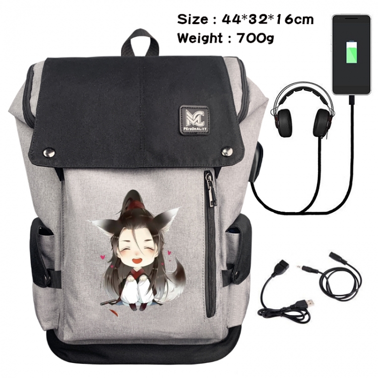 Heaven Official's Blessing Animation anti-theft canvas bucket backpack 44X32X16CM