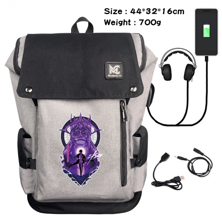 Solo Leveling:Arise Animation anti-theft canvas bucket backpack 44X32X16CM