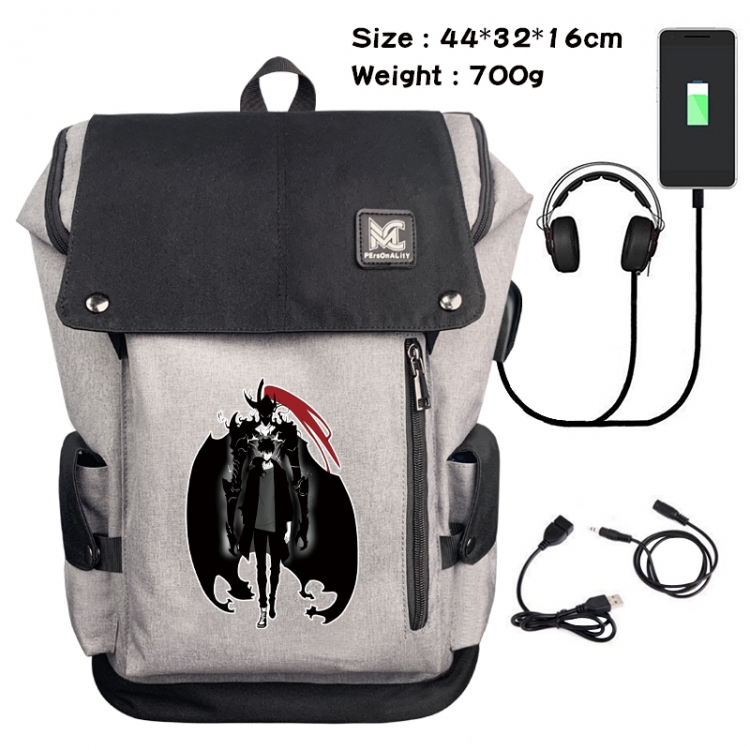 Solo Leveling:Arise Animation anti-theft canvas bucket backpack 44X32X16CM