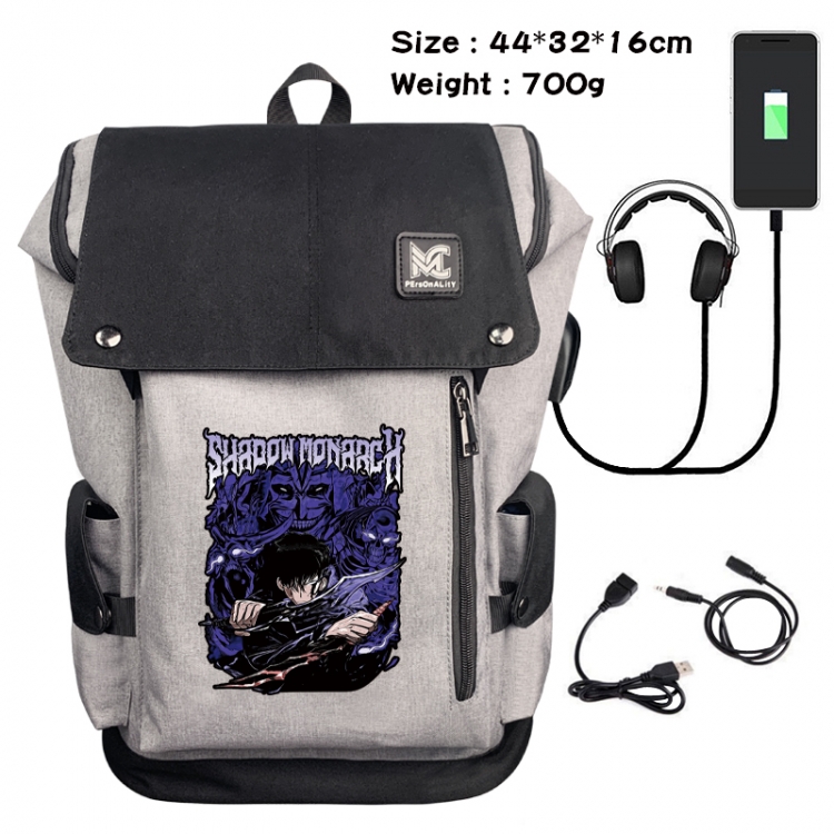 Solo Leveling:Arise Animation anti-theft canvas bucket backpack 44X32X16CM